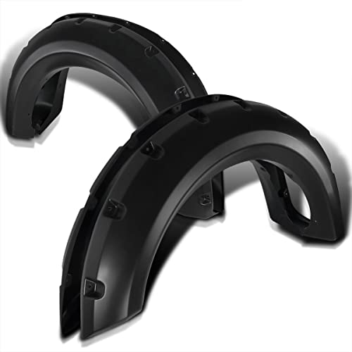 Spec-D Tuning 4PC Front + Rear Smooth Paintable Pocket Rivet Style Fender Flares Compatible with Ford F150 2009-2014