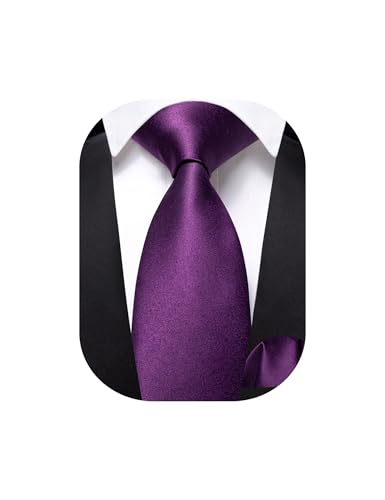 Image of Barry.Wang Boys Ties Pre-Tied Satin Solid Color Kids Tie Pocket Square Set Adjustable Formal Necktie Graduation School