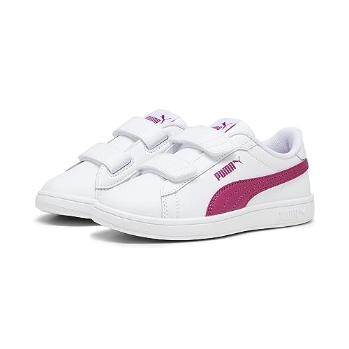 Intersuola in gomma PUMA Smash 3.0 L V PS, Scarpe da Ginnastica, White-PINKTASTIC, 29 EU