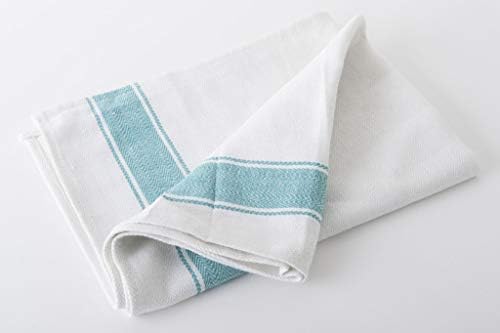 A & B TRADERS Waffle Weave Herringbone Cotton Tea Towel Dish Drying Kitchen Cloth Professional Catering Bar Glass Cloth 50 x 75 cm (Green, 10)