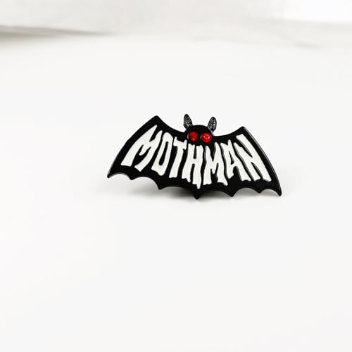 Image of Cute Enamel Pins Halloween Brooches Pins for Women, Punk Gothic Animal Bat Mothman Enamel Pins, Backpack Hat Clothes Jewelry Brooch Metal Lapel Pin Accessories