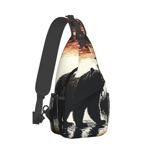Bolso Sling unisex con diseño ajustable en color negro miniatura 7