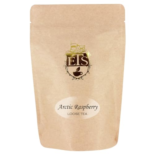 English Tea Store Arctic Raspberry Black Tea Pouches - 4oz | Naturally Flavored Loose Leaf Tea | Bold Ceylon Blend with Raspberry Rosehip & Petals | Hot or Iced Berry Tea