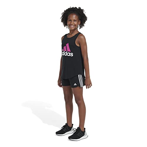 Image of adidas Girls Sleeveless Curved Hem Tank Top