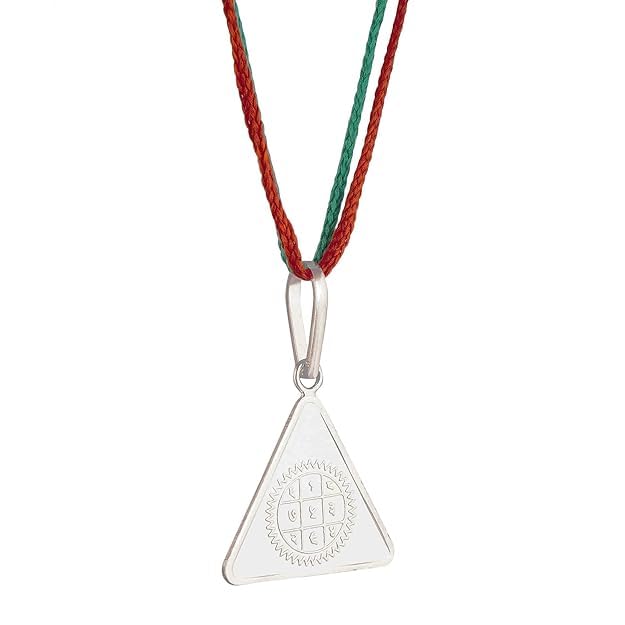 92.5 Sterling Silver Pyra Yantra Locket, 5 Gm, Energized Yantra Pendant, Unisex