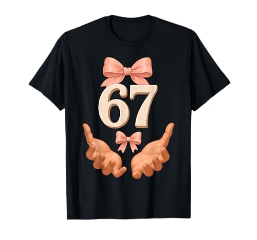 Cute 67 Meme Coquette Art Bow Six Seven 6 7 Funny for Girls Camiseta