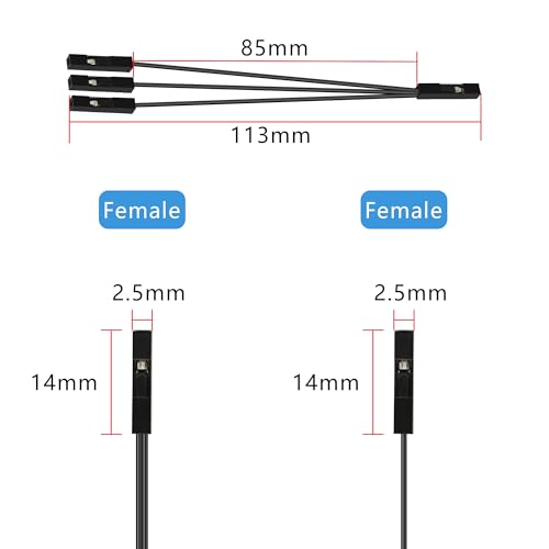 GELRHONR 10 cables jumper hembra a triple hembra 3 pines miniatura 7