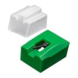 SageFurned ATN95E Puntina di ricambio per cartuccia Audio-Technica AT95E, ago ellittico con gambo in alluminio per giradischi AT-LP120-USB (verde)