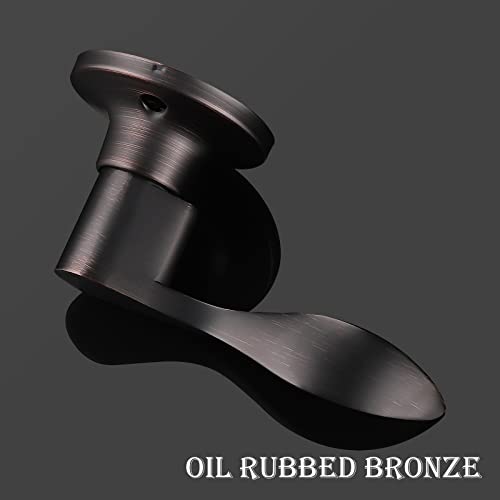Gobekor 1 Pack Right-Handed Door Levers Dummy Closet French Door Handles Oil Rubbed Bronze Wave Interior Non-Turning Door Lever For Pantry #TOP1