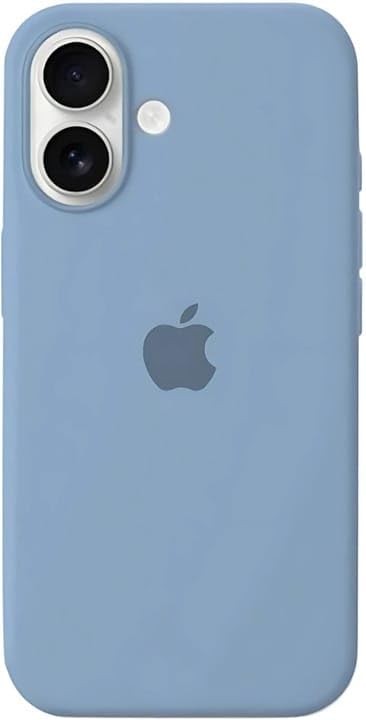 Image of Phone Case Compatible with iPhone 16, Black, Protective Slim Fit Cover with Camera Protection, Shock-Absorbing Design (Blue)
