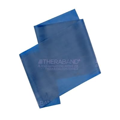 THERABAND Resistance Bands, 5 Foot, 30 Count Professional Latex Elastic Bands For Upper & Lower Body Exercise, Physical Therapy, Pilates, Home Workouts, Rehab, Extra Heavy Blue, Intermediate, Level 4