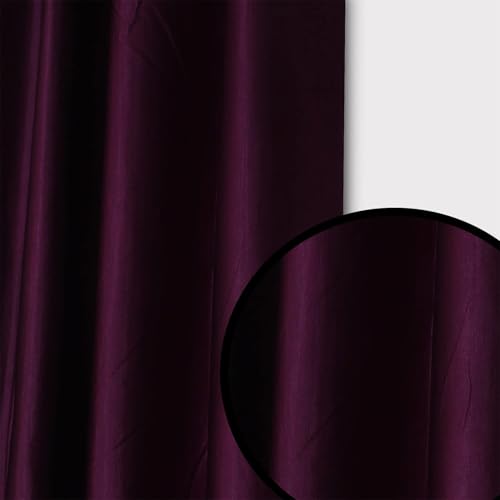 Image of 7 Feet Door Curtains Set of 2 - Semi Transparent Sheer Curtains for Living Room & Bedroom | Polyester Eyelet Curtain Panels | Modern Door & Window Curtain (Purple)