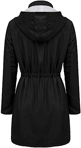 Arthas Women Light Rain Jacket Waterproof Active Outdoor Trench Raincoat with Hood Lightweight Plus Size for Girls2