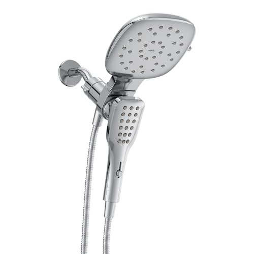 Moen Verso Eco-Performance Infiniti Dial Square Rain Shower Head with Detachable Hand Shower Combo, 7-Inch Spray Head, Chrome, 220C5EP