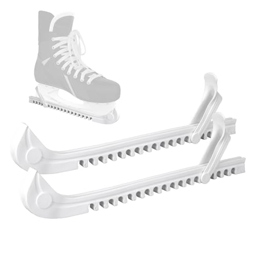 Hauojaus 1 Paar Kufenschoner Schlittschuhe Schlittschuhschoner Verstellbare Kufenschoner Zubehör für Eiskunstlauf Hockey und Freizeit Schwarz/Weiß Erwachsene und Kinder (Weiß)