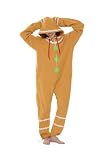 Sqlszt Gingerbread Man Costume Halloween Christmas Onesie Adult Pajamas XL