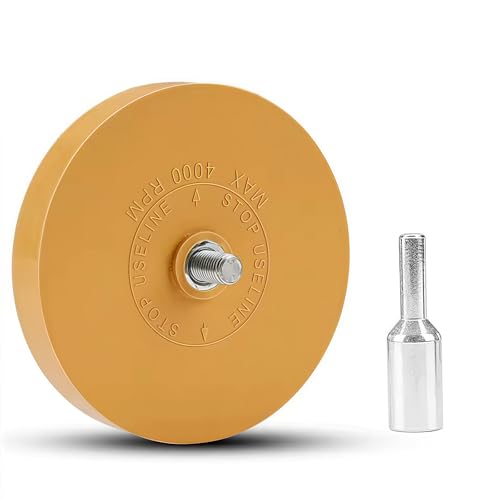 BAIYIPING Sticker Remover & Graffiti Remover Drill Tool Kit Toffee Wheel Rubber Eraser for Car Decal Vinyl Emblem Adhesive & Pin Stripe Removal with Adapter (1 Pack)