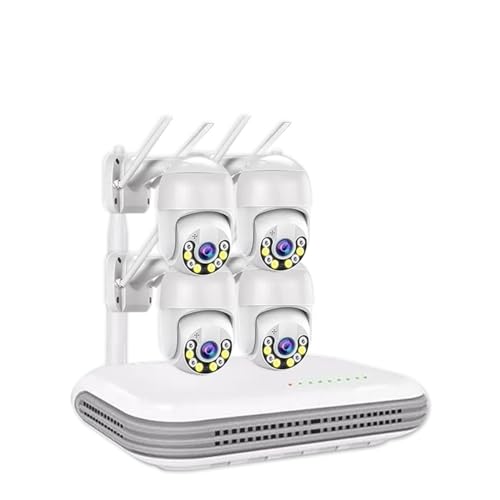 Sistemas de cámaras CCTV, Cámara de Seguridad inalámbrica, Kit de 4MP y 8 Canales, NVR, Impermeable, CCTV PTZ for Exteriores, detección, Conjunto de videovigilancia H.265(None,8CH NVR 4 Cameras)