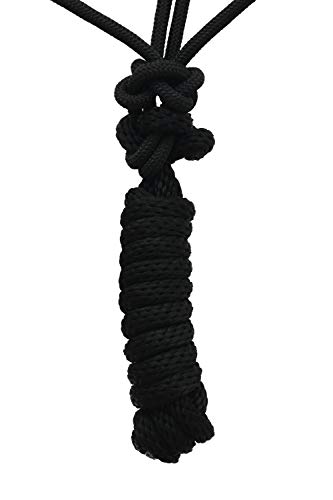 SIE Nylon Horse Braided Rope halter headcollar and Lead with beaded noseband (Black (Black and Silver beads)) - Image 3