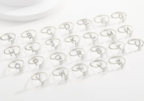 KOHOTA Gold Silver Initial Rings for Women Non Tarnish Adjustable Ring by KOHOTA - Used condition - Image 4