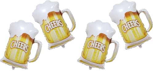 Image of 2Pcs Beer Cup Balloons,Mug Cheers Foil Balloons For Birthday Party Christmas Wedding Decorations (Pack of 2)