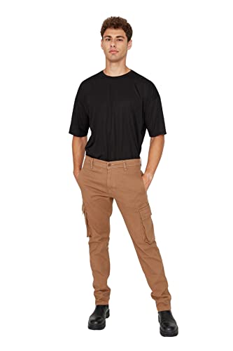 Trendyol Man Plus Size Skinny Pants Pantaloni, Cammello, 46 Uomo