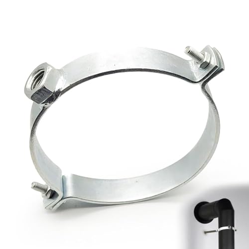 Aoreun Abrazadera de tubo, soporte de tubo de metal Abrazadera de acero inoxidable para conductos de humo para tubo de horno con tacos (120mm)