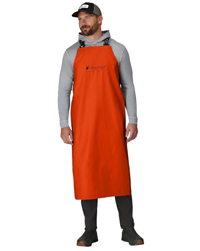 FROGG TOGGS Men's Waypoint Fish Apron, Waterproof, Durable with 4-Way Stretch, Orange, One size