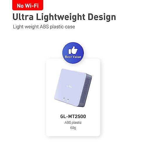 GL.iNet MT2500A (Mist2) Mini VPN Gateway, Home Office and Remote Work, Server and Client VPN for Home and Office, Waterfall VPN, WAN 2.5G*No WiFi* (Aluminum)