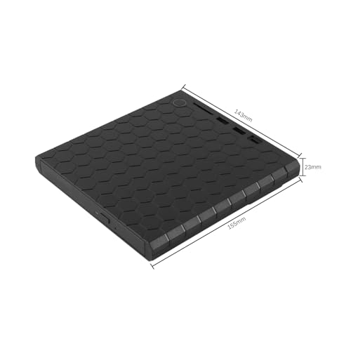 Laroal Zewnętrzny napęd DVD, zewnętrzny napęd CD USB 3.0 typu C, przenośny czytnik nagrywarek CD/DVD ze slotem SD/TF, 2 porty USB, napęd optyczny, odtwarzacz DVD do laptopa