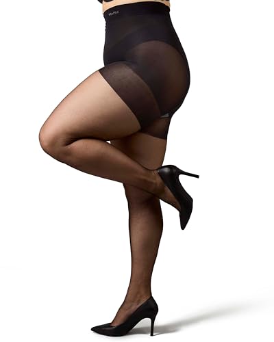 Image of MeMoi Plus Size Curvy Ultra Sheer Control Top Pantyhose