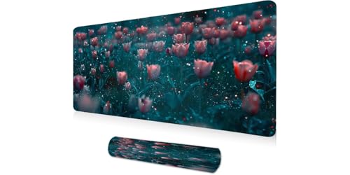 Tapis de souris gamer fleur herbe grand tapis pour décorer bureau