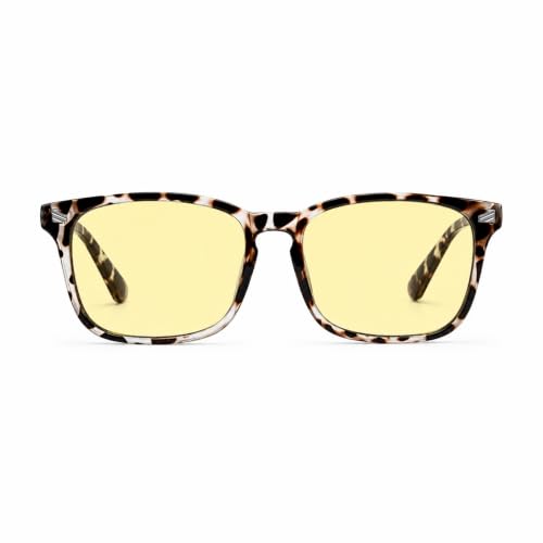 Image of TIJN Gaming Glasses Blue Light Blocking Glasses for Women Men Nerd Eyeglasses Screen Fatigue Anti UV Glare (Leopard(Gaming Glasses))