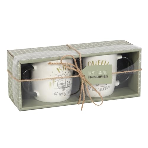 Something Different Set of 2 New Bone China Mugs - King and Queen Couples Caravan Mug Set - from The Happy Camper Range - Image 2