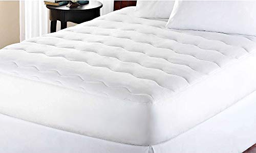 Kathy ireland - ESSENTIALS Microfiber Water Proof Mattress Pad Full in White Color Almohadilla para colchón, Blanco, Plein