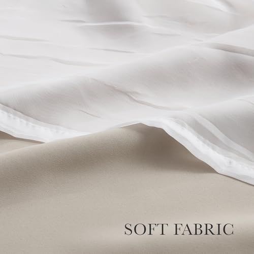 Image of PONY DANCE 2 Layers Curtains Set, 52 inch Wide and 84 inch Long,Cream, 2 Panels
