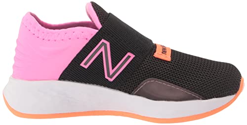 New Balance Kid's Fresh Foam Roav V1 Lace-Up Running Shoe, Black/Vibrant Pink/Vibrant Orange, 12 Wide Little Kid #TOP5