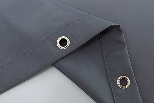Biscaynebay Fabric Shower Narrow Stall Curtain Liners 48" Width By 72" Length, Dark Grey Water Resistant Bathroom Curtains, Rust Resistant Grommets (8 Holes) Weighted Bottom Machine Washable #TOP7