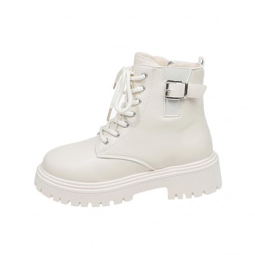 Bottines d'hiver chaudes mode décontractée en PU à talon bas