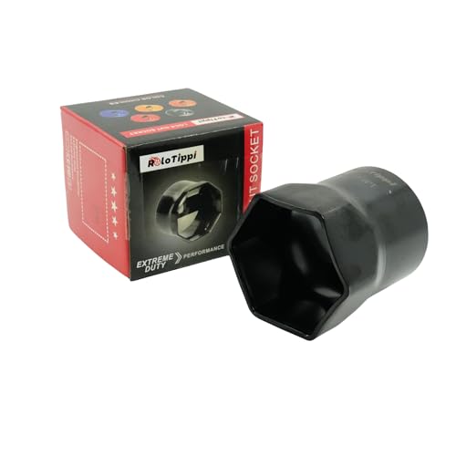 Image of 2-3 /4-Inch 6 Point Wheel Bearing Locknut Socket, 3 /4-Inch Drive, for Axle Nut Socket, Remove and Install Wheel Bearing Nuts, Carbon Steel, Powder-Coated (2-3 /4 inch 6PT, 3 /4 inch Drive)