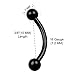 3PCS Surgical Steel Black Curve Barbell 16g 6mm 8mm 10mm 3mm Ball Rook Earrings Triple Forward Helix Piercing Jewelry 0203