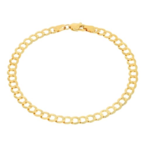 Nuragold 10K Real Yellow Gold Solid Cuban Curb Link Chain Bracelet 7"-9" (1.5mm-12mm) Italian Jewelry for Men & Women2
