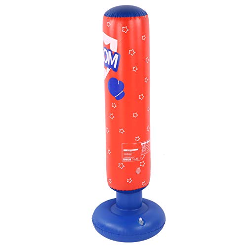 Alomejor Inflatable Punching Bag, Good Stability Thick Bottom Foldable Easy to Move with Weighted Base for Kids 5+ Years Old to Karate Taekwondo Punching Kicking