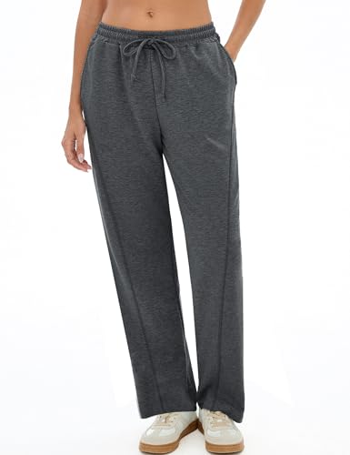 Terecey Pantalon de Jogging Femme Coton Léger et Confortable Pantalon Survêtement Femme avec Ceinture Élastique et Coupe Droite pour Fitness et Détente