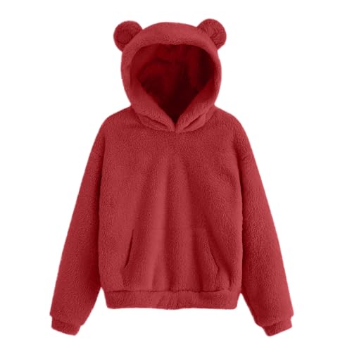 RKSTN Kids Fall Winter Plush Hoodie Coats Warm Thick Hoodies Casual Sports Cute Pullover Jackets Solid Color Fleece