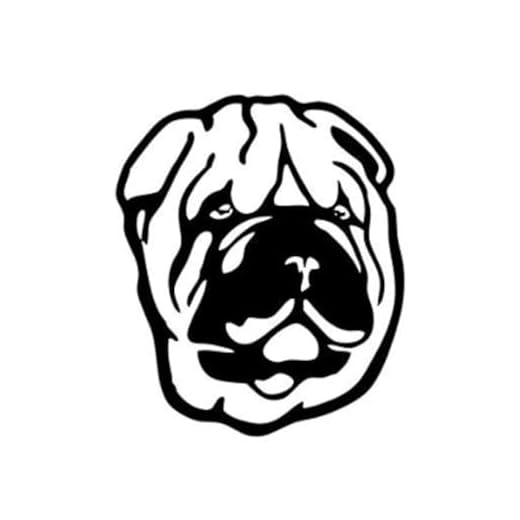 Shar Pei Dog Face NOK Decal Vinyl Sticker |Cars Trucks Walls Laptop|Black|5.5 x 4.5 in|NOK474