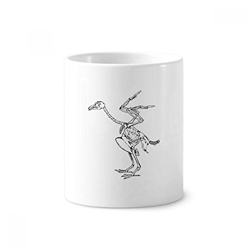 Tasse blanche 350ml squelette autruche céramique, porte-stylo déco et pot design