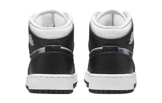 Jordan Boy's Air 1 Mid (Big Kid) Black/Dark Concord/New Emerald 5.5 Big Kid M4