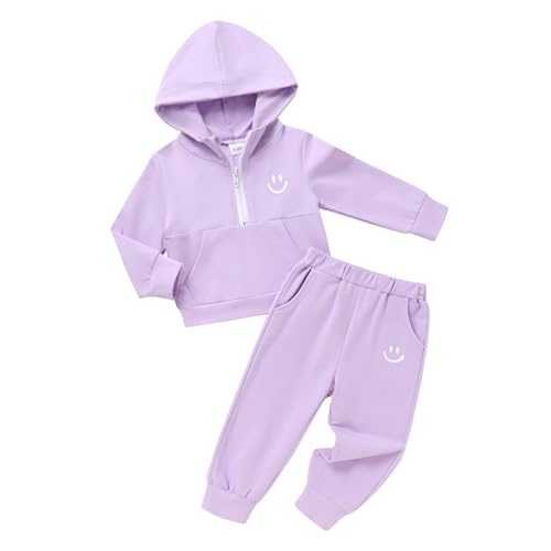 Image of YOUNGER STAR Toddler Baby Boy Girl Clothes Fall Winter Outfits Long Sleeve Hoodie Sweatshirt Sweat Pants Cotton Sweatsuits