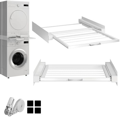 Hd-Line Marco intermedio universal – Sistema de suspensión – para lavadoras y secadoras, con compartimento extraíble, amortiguador de vibraciones y resistente a la inclinación, tamaño (60 x 54 x 10